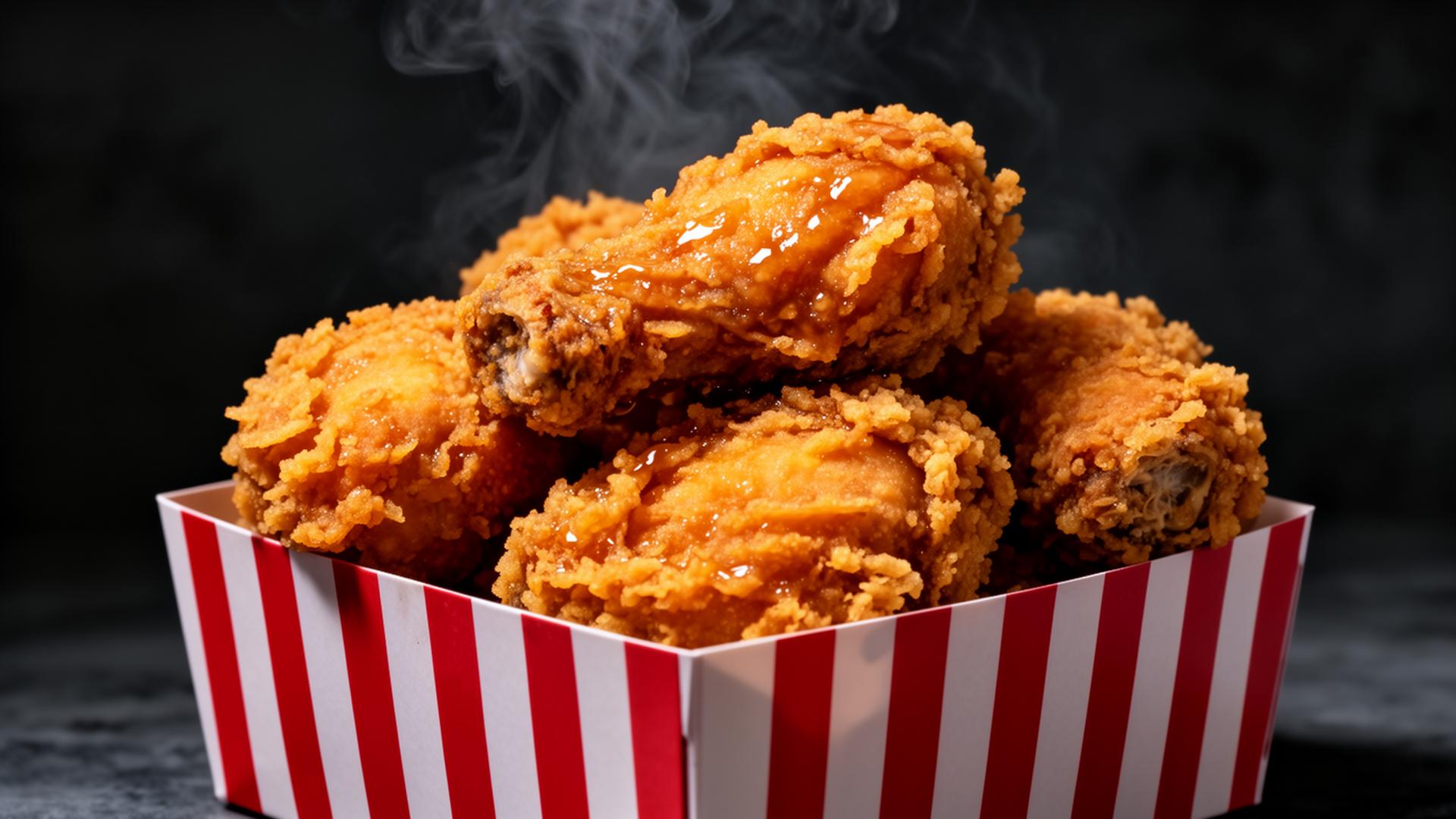 Bucket of crispy Kennedy fried chicken
